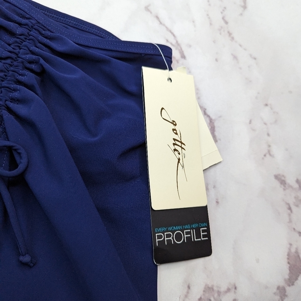 Profile By Gottex Swim Skirt Womens 18 W 2X Blue Bottom Synch Bathing Suit - Picture 3 of 13